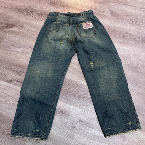 Magnolia Pearl Sanforized Processing Patchwork Jeans Pants One Size Denim Boho - Picture 6 of 10